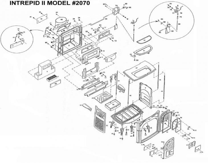 Vermont Castings Intrepid II 2070 replacement parts diagram