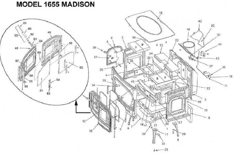 Madison 1655 replacement parts diagram
