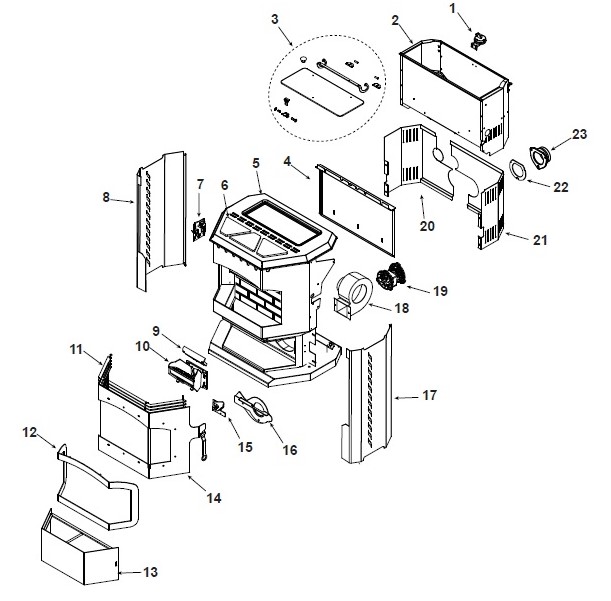 Harman Advance -Pellet replacement parts diagram