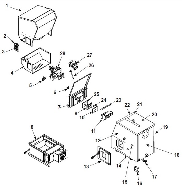 Harman PB105- Pellet replacement parts diagram
