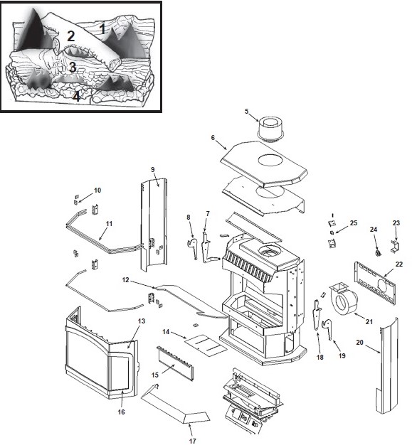 Harman Clarity 929 DV Gas replacement parts diagram