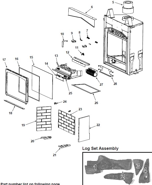 Harman Serenity II (HB35) Gas replacement parts diagram