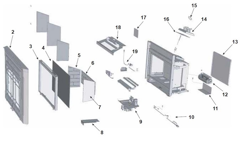 Harman Shadowlight XL Gas replacement parts diagram