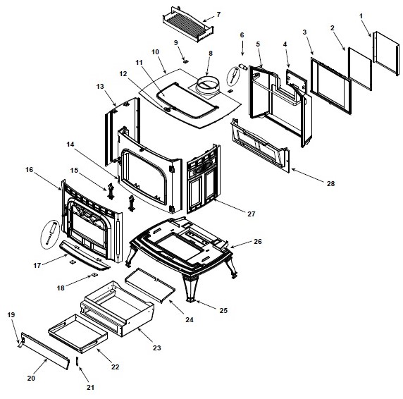 Harman Oakwood - Wood replacement parts diagram