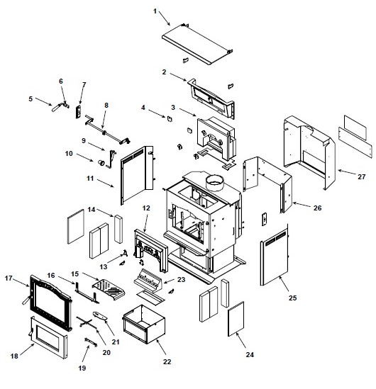 Harman TL 2.0 Wood replacement parts diagram