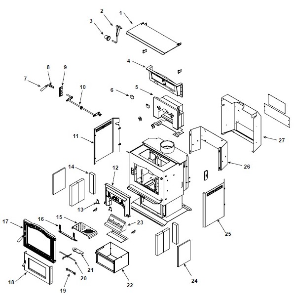 Harman TL 2.6 with Pedestal Wood replacement parts diagram