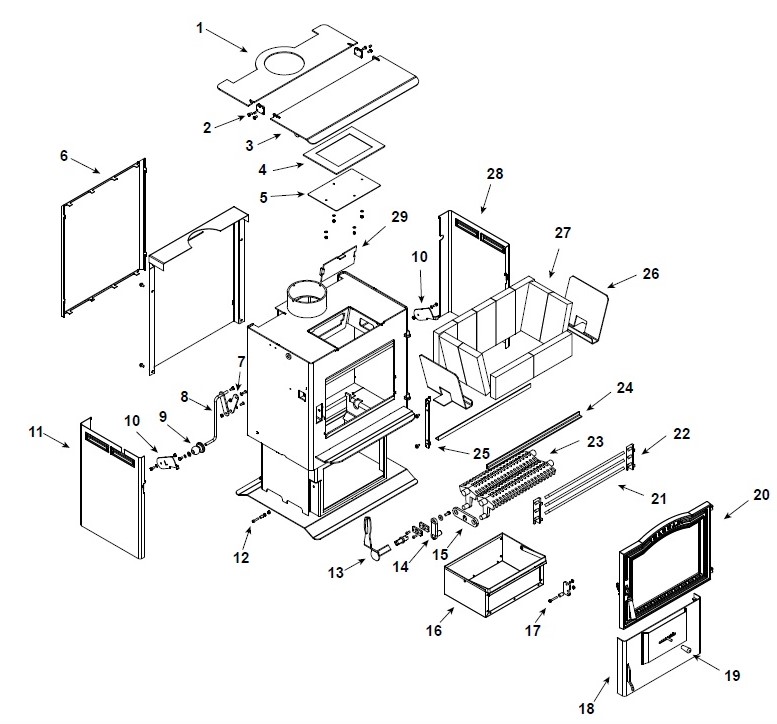 Harman TLC-2000 Wood replacement parts diagram