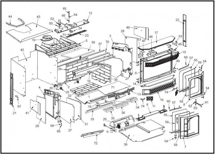 Vermont Castings Merrimack Insert replacement parts diagram
