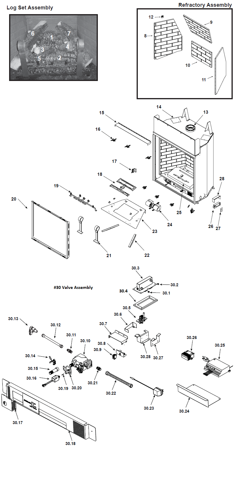 Quadrafire QFP44-NG-Gas replacement parts diagram