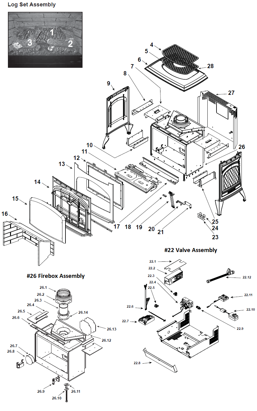 Quadrafire Topaz-IPI Gas replacement parts diagram