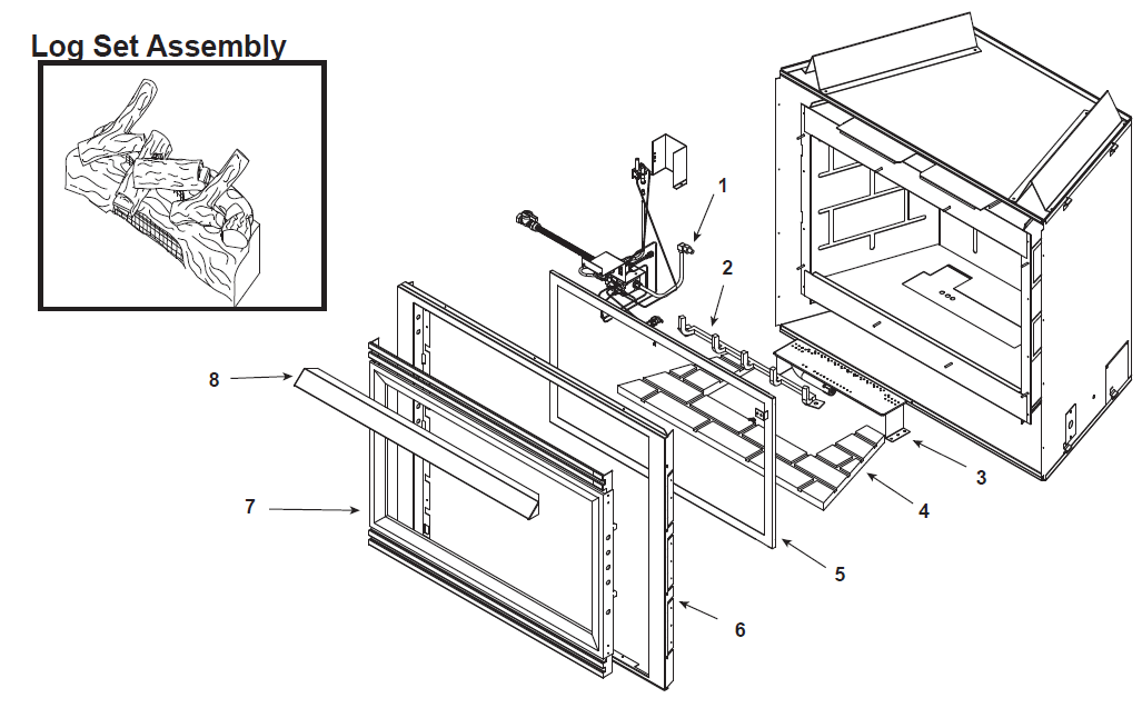Heat N Glo 6000GDVFL & 6000GDVFL-NF replacement parts diagram