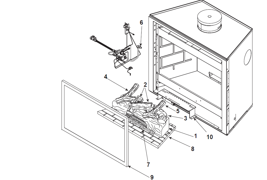 Heat N Glo 6000TR-NF, 6000TR-NF-DSI replacement parts diagram