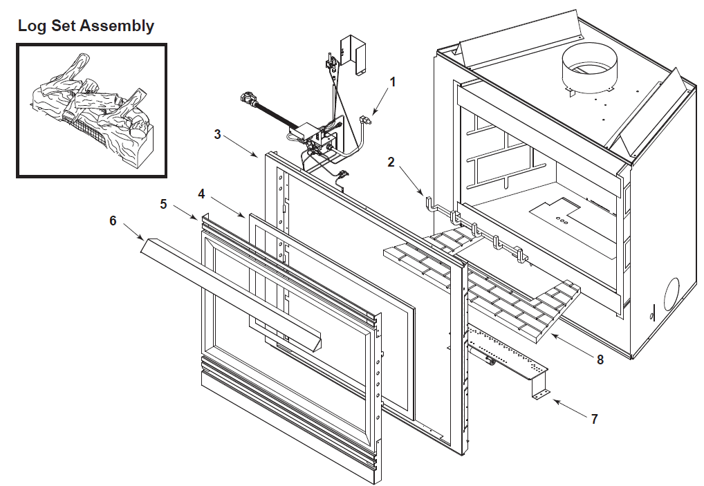 Heat N Glo 6000TVFL, 6000TVFL-NF replacement parts diagram
