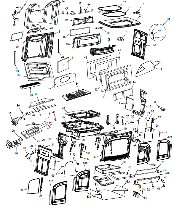 VC Encore Flexburn 2040 & 2044 replacement parts diagram