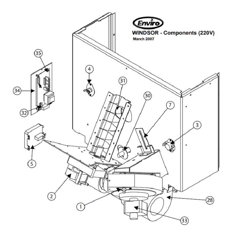 Enviro Windsor Pellet replacement parts diagram