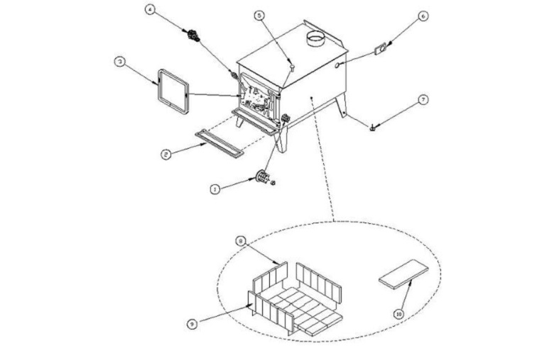 Drolet Sawman Wood replacement parts diagram