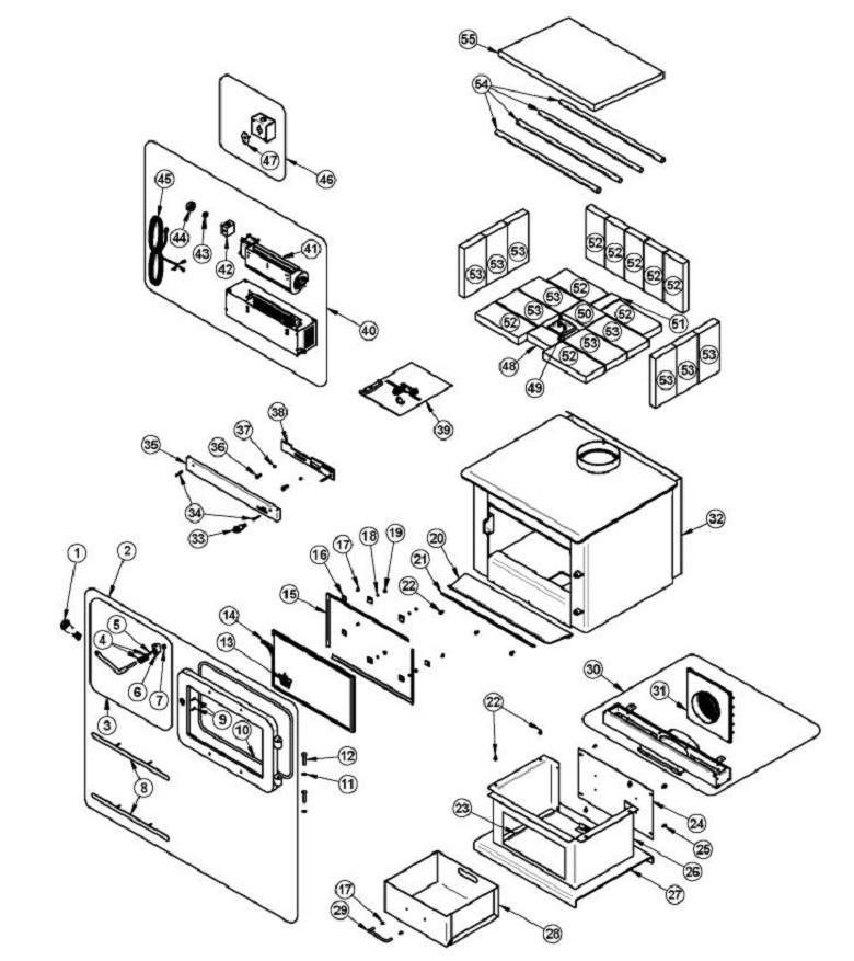 Flame Energy XVR-I SE Wood replacement parts diagram