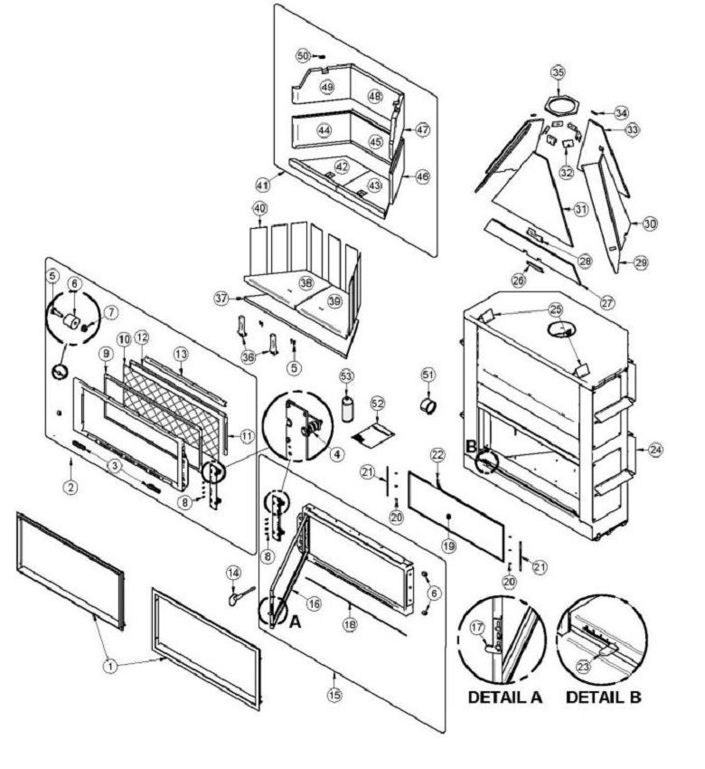 Valcourt FP16 St-Laurent Wood replacement parts diagram