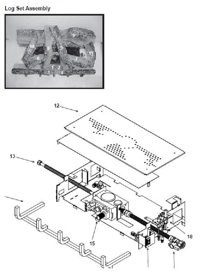 Heat N Glo CFL-30NG-C, CFL-30LP-C replacement parts diagram