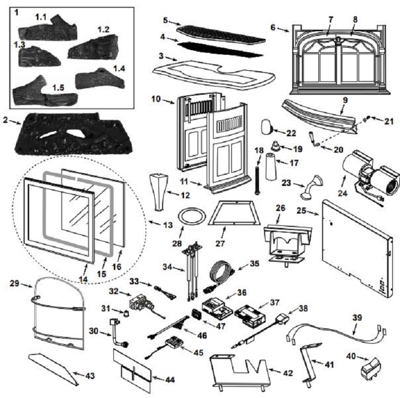 Vermont Castings Radiance IFT Gas replacement parts diagram