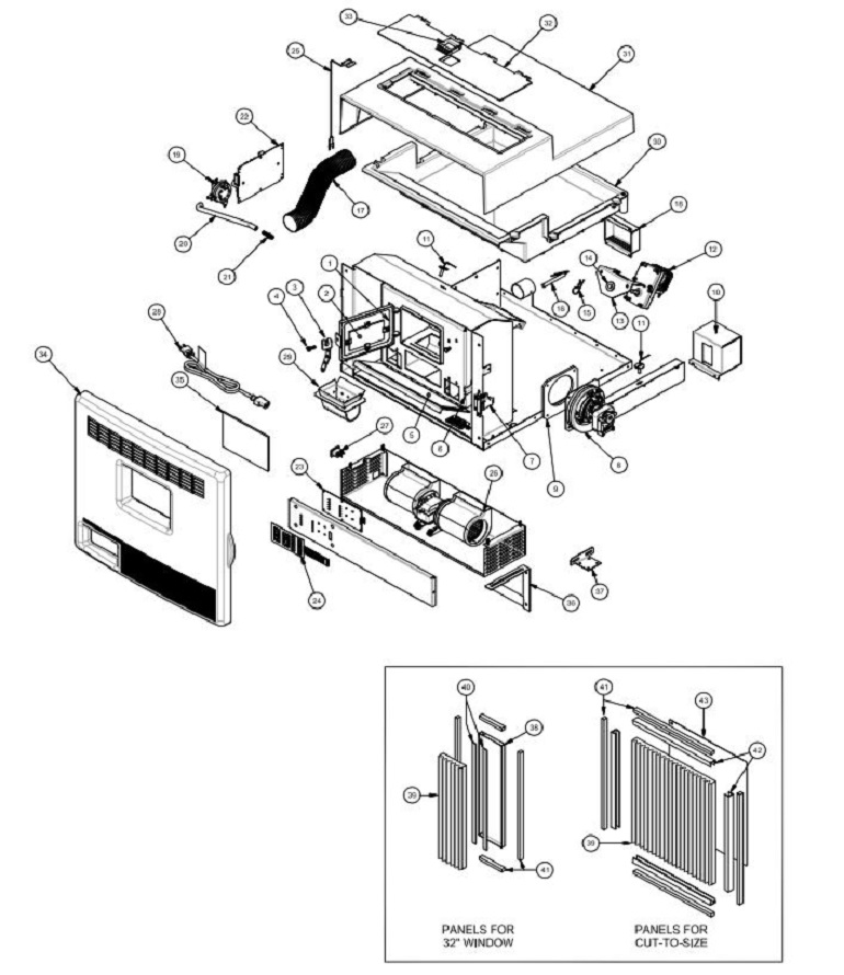 US Stove Window Pellet Unit - 2400