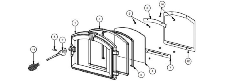 US Stove 6500 Door Assembly