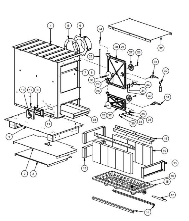 US Stove Wonderluxe B2350 Wood