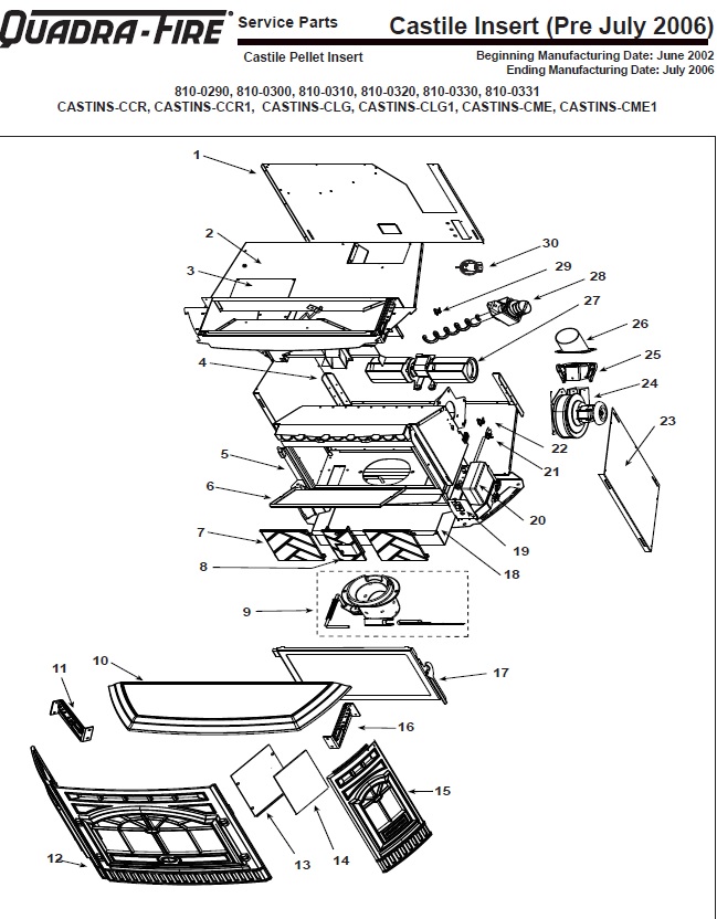 Castile Pellet Insert (Pre July 2006)