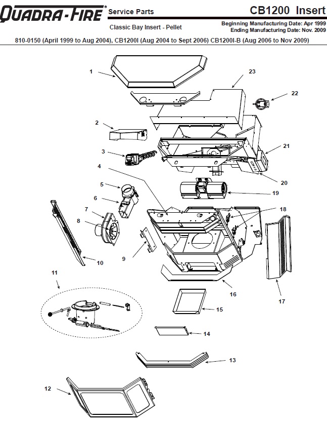 Quadrafire CB1200i Replacement Parts - Free Shipping on orders over $49!