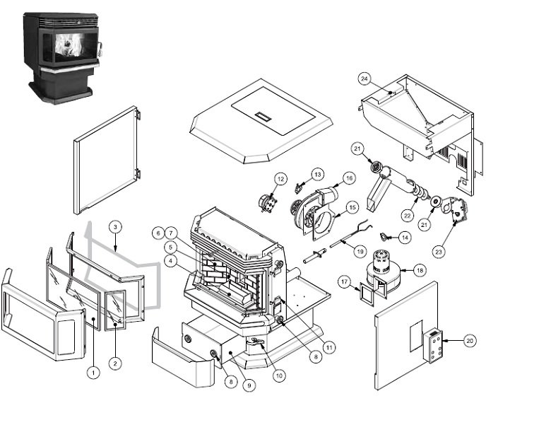 USSC Bay Front Pellet Stove 5660