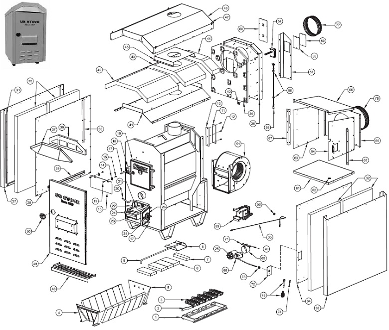 USSC Exterior Wood/Coal Furnace 1600EF