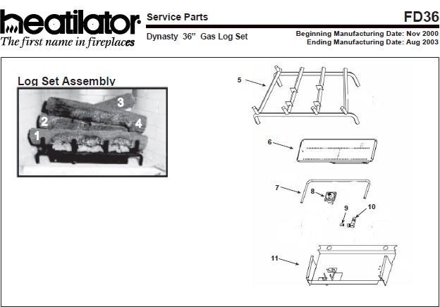 Heatilator FD36 gas