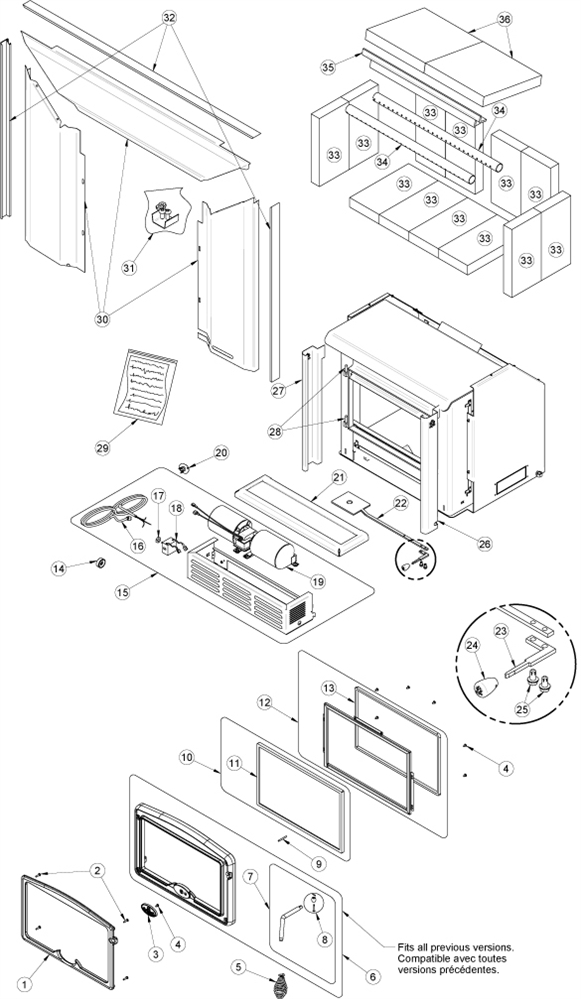 Osburn 1100 Insert Wood